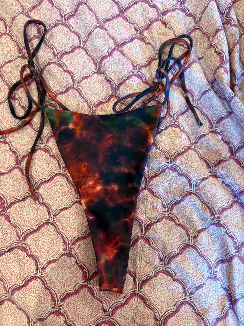 SKATIE 8 Tie side bikini swimsuit bottoms tie dye